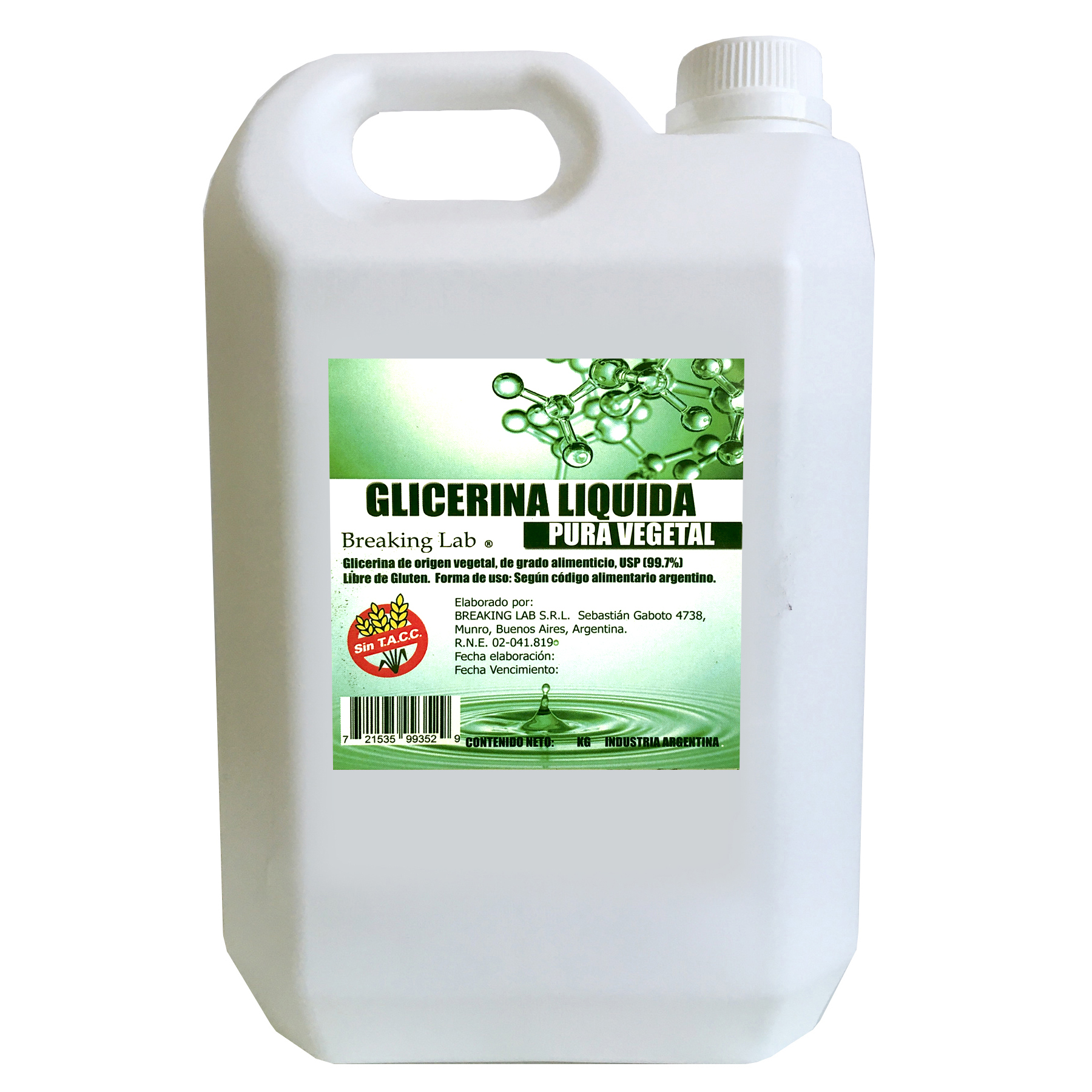 Glicerina vegetal 5Kg – Breaking Lab